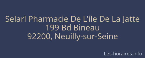 Selarl Pharmacie De L'ile De La Jatte