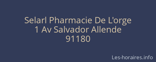 Selarl Pharmacie De L'orge