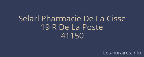 Selarl Pharmacie De La Cisse