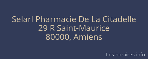 Selarl Pharmacie De La Citadelle