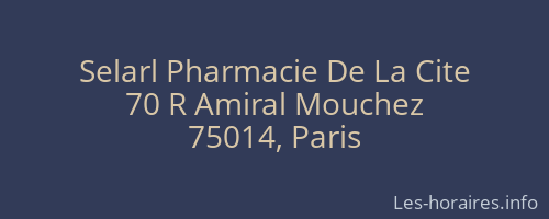 Selarl Pharmacie De La Cite