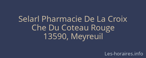 Selarl Pharmacie De La Croix