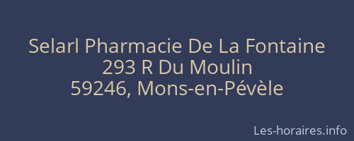 Selarl Pharmacie De La Fontaine