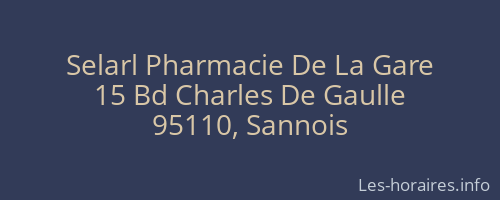 Selarl Pharmacie De La Gare