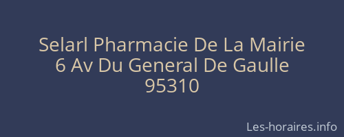 Selarl Pharmacie De La Mairie
