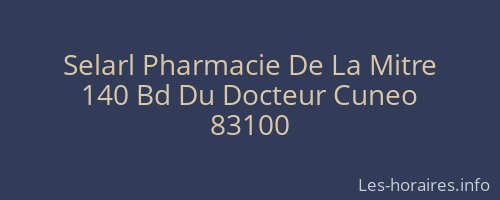Selarl Pharmacie De La Mitre