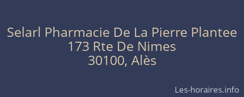 Selarl Pharmacie De La Pierre Plantee
