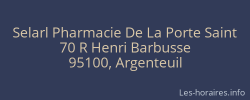Selarl Pharmacie De La Porte Saint