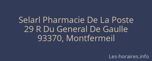 Selarl Pharmacie De La Poste