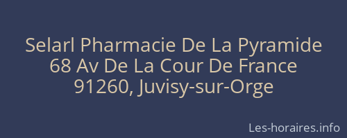 Selarl Pharmacie De La Pyramide