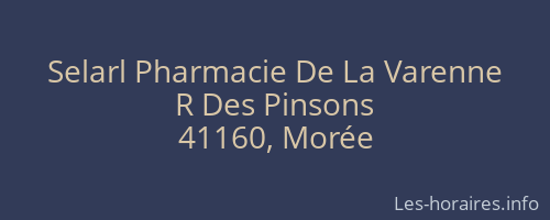 Selarl Pharmacie De La Varenne