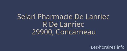 Selarl Pharmacie De Lanriec
