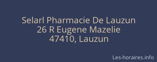 Selarl Pharmacie De Lauzun