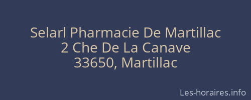 Selarl Pharmacie De Martillac