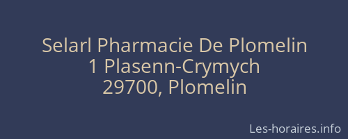 Selarl Pharmacie De Plomelin