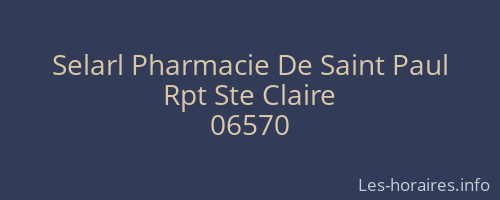 Selarl Pharmacie De Saint Paul
