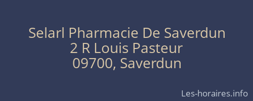 Selarl Pharmacie De Saverdun