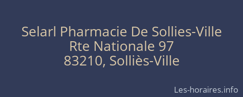 Selarl Pharmacie De Sollies-Ville