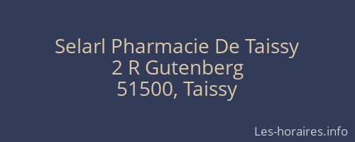 Selarl Pharmacie De Taissy