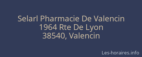 Selarl Pharmacie De Valencin