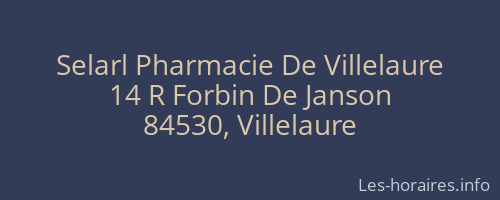 Selarl Pharmacie De Villelaure