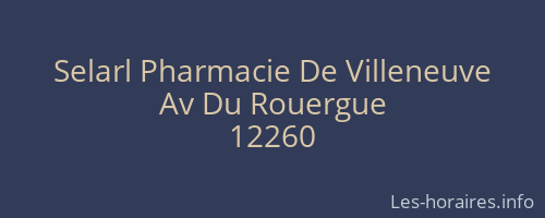 Selarl Pharmacie De Villeneuve