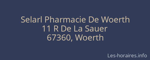 Selarl Pharmacie De Woerth