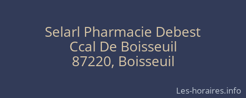 Selarl Pharmacie Debest