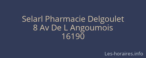 Selarl Pharmacie Delgoulet