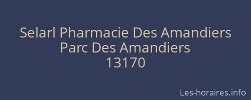 Selarl Pharmacie Des Amandiers