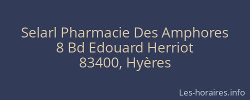 Selarl Pharmacie Des Amphores