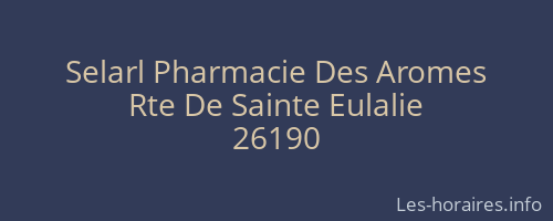 Selarl Pharmacie Des Aromes