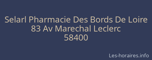 Selarl Pharmacie Des Bords De Loire