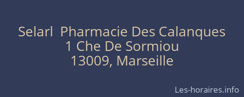 Selarl  Pharmacie Des Calanques