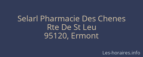 Selarl Pharmacie Des Chenes