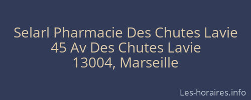 Selarl Pharmacie Des Chutes Lavie