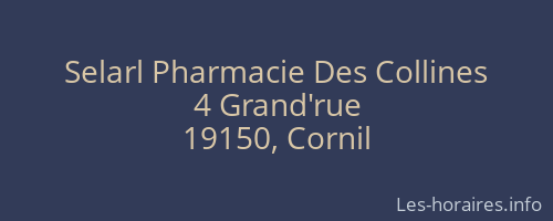 Selarl Pharmacie Des Collines