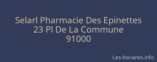 Selarl Pharmacie Des Epinettes