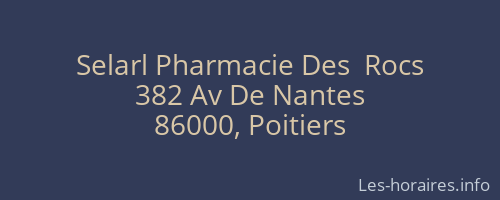 Selarl Pharmacie Des  Rocs