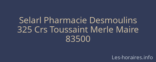 Selarl Pharmacie Desmoulins