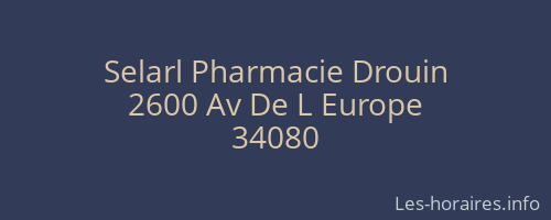 Selarl Pharmacie Drouin