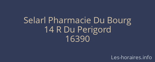 Selarl Pharmacie Du Bourg