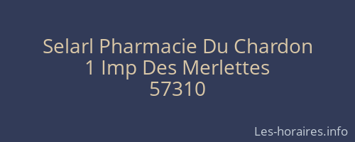 Selarl Pharmacie Du Chardon