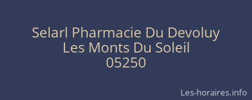 Selarl Pharmacie Du Devoluy