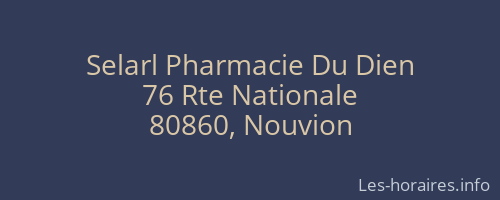 Selarl Pharmacie Du Dien