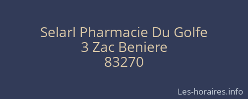 Selarl Pharmacie Du Golfe