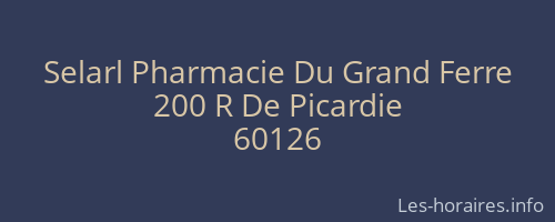 Selarl Pharmacie Du Grand Ferre