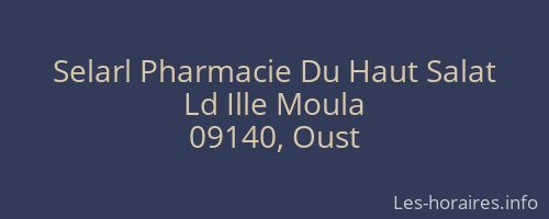 Selarl Pharmacie Du Haut Salat