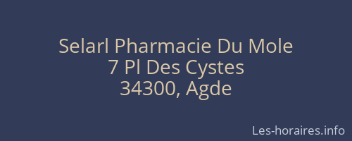 Selarl Pharmacie Du Mole