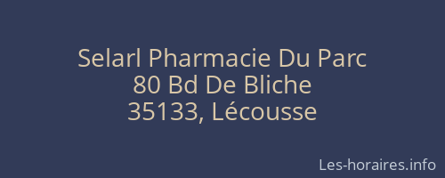 Selarl Pharmacie Du Parc